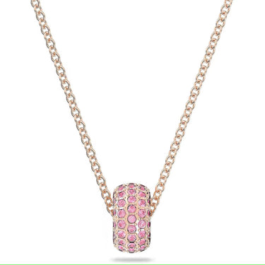 Swarovski Damen Halskette mit Anhänger Stone Rosa Pavé, Roségoldfarbe 5642887